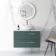Elba Midnight Green Wall Hung Drawer Vanity with Marble Top & Oval Counter Top Basin 800mm - Brushed Brass Accents