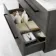 Elba Charcoal Elm Wall Hung Drawer Vanity with Marble Top & Cody Basin 800mm - Black Accents