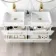Elba Gloss White Double Wall Hung Drawer Vanity with Marble Top & Cody Basin 1200mm - Brushed Brass Accents