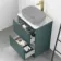 Corsica Midnight Green Drawer Vanity with Marble Top 600mm - Excludes Counter Top Basin