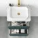Corsica Midnight Green Vanity Drawer with Marble Top & Marin Basin 600mm