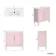 Bermuda Cashmere Pink Basin Vanity 800mm - Brass Knurled Handles