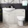 Capri Cotton White Combination Vanity Basin and Miami Toilet 1350mm - Chrome Handles