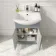 Capri Fog Grey Vanity with Semi Recessed Basin 550mm - Brushed Handles
