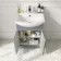 Capri Fog Grey Basin Vanity and Back To Wall Unit 1050mm (Excludes Toilet) - Chrome Handles