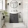 Capri Slate Grey Vanity with Semi Recessed Basin 750mm - Traditional Handles