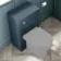Capri Navy Blue Basin Vanity and Back To Wall Unit 1050mm (Excludes Toilet) - Chrome Handles