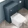 Capri Navy Blue Combination Vanity Basin and Houston Toilet 1050mm - Chrome Handles