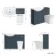 Capri Navy Blue Combination Vanity Basin and Houston Toilet 1150mm - Chrome Handles