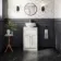 Milos Cotton White Vanity with Mesa Basin 500mm - Brushed Handles