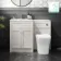 Milos Cotton White Combination Vanity Basin and Houston Toilet 1100mm - Chrome Handles
