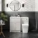 Milos Cotton White Combination Vanity Basin and Houston Toilet 1100mm - Chrome Handles