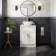 Milos Cotton White Vanity with Oval Basin 600mm - Traditional Handles