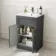 Milos Slate Grey Basin Vanity 500mm - Brushed Handles