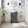 Milos Slate Grey Vanity with Mesa Basin 500mm - Brushed Handles