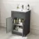 Milos Slate Grey Combination Vanity Basin and Houston Toilet 1000mm - Chrome Handles