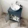 Milos Navy Blue Vanity with Oval Basin 600mm - Chrome Handles