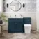 Milos Navy Blue Combination Vanity Basin and Houston Toilet 1300mm - Chrome Handles