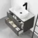 Corsica Tungsten Grey Wall Hung Drawer Vanity with Marble Top & Marin Basin 800mm