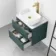 Corsica Midnight Green Wall Hung Drawer Vanity with Marble Top & Marin Basin 600mm