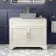Lucia Chalk White Cabinet with Marble Top 1030mm (Excludes Counter Top Basin) - Brass Knurled Handles