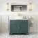 Lucia Midnight Green Vanity with Marble Top & Curved Counter Top Basin 1030mm - Brushed Brass Accents