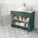 Lucia Midnight Green Vanity with Marble Top & Oval Counter Top Basin 1030mm - Brass Knurled Handles