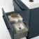 Elba Inky Blue Wall Hung Basin Drawer Vanity 600mm with Matt Black Stand
