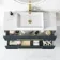 Elba Inky Blue Wall Hung Drawer Vanity with Marble Top & Cody Basin 1000mm - Brushed Brass Accents