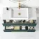Elba Midnight Green Wall Hung Drawer Vanity with Marble Top & Cody Basin 1000mm - Brushed Brass Accents