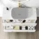 Elba Gloss White Wall Hung Drawer Vanity 1000mm Excludes Counter Top Basin - Brushed Brass Accents