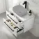 Omaha Gloss White Wall Hung Drawer Vanity with Marble Top 800mm (Excludes Counter Top Basin) - Black Accents