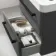 Omaha Slate Grey Wall Hung Basin Drawer Vanity 600mm - Black Accents