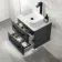 Omaha Slate Grey Wall Hung Drawer Vanity with Marble Top & Marin Basin 600mm - Black Accents