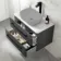Omaha Slate Grey Wall Hung Drawer Vanity with Marble Top 800mm (Excludes Counter Top Basin) - Black Accents