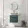 Omaha Mystic Green Wall Hung Drawer Vanity with Marble Top 600mm (Excludes Counter Top Basin) - Brushed Brass Accents