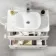 Omaha Linen White Wall Hung Drawer Vanity with Marble Top & Curved Counter Top Basin 800mm