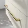 Omaha Linen White Wall Hung Drawer Vanity with Marble Top & Curved Counter Top Basin 800mm - Brushed Brass Accents