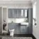 Dove Grey Wall Hung Mirror Cabinet 700x600mm
