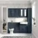 Inky Blue Wall Hung Mirror Cabinet 700x600mm
