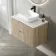 Crete Fluted Apex Oak Wall Hung Drawer Vanity with Marble Top & Curved Basin 800mm
