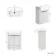 Sicily Fluted Coastal White Vanity with Semi Recessed Basin 600mm - Black Accents
