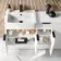 Sicily Fluted Coastal White Combination Vanity Basin with Marble Top 1500mm (Excludes Toilet) - Black Accents