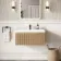 Malta Fluted Country Oak Wall Hung Basin Drawer Vanity 800mm