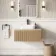 Malta Fluted Country Oak Wall Hung Drawer Vanity with Marble Top & Marin Basin 800mm