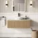Malta Fluted Country Oak Wall Hung Drawer Vanity with Marble Top & Nevis Basin 1000mm