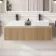 Malta Fluted Country Oak Double Wall Hung Drawer Vanity with Marble Top & Cody Basin 1200mm