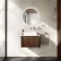 Malta Fluted Black Walnut Wall Hung Drawer Vanity with Marble Top & Marin Basin 600mm