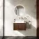 Malta Fluted Black Walnut Wall Hung Drawer Vanity with Marble Top & Cody Basin 600mm