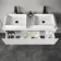 Malta Fluted Coastal White Double Wall Hung Drawer Vanity with Marble Top & Cody Basin 1200mm
